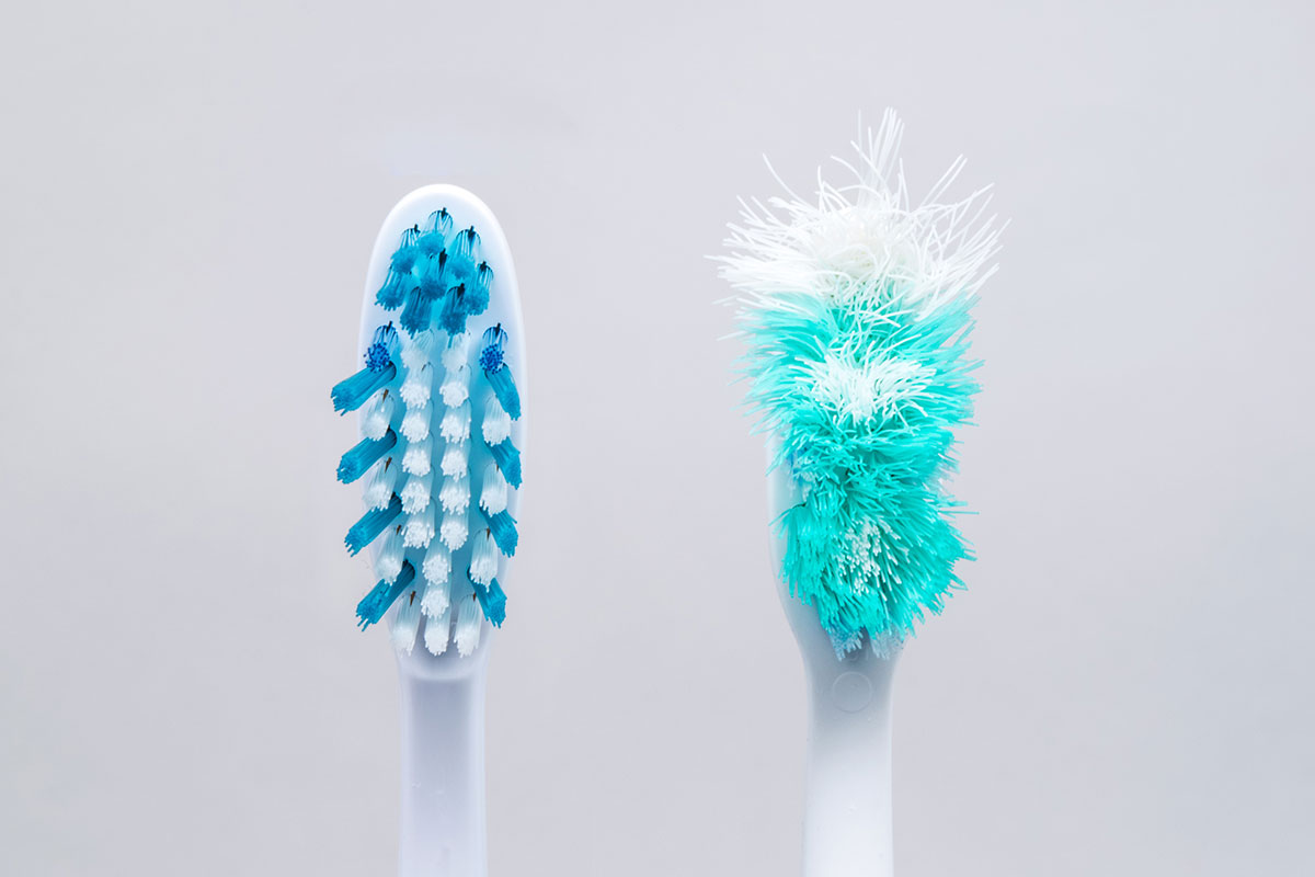 used old vs new toothbrush